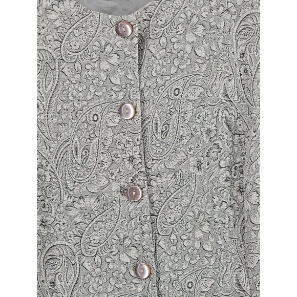 Another Thyme Women's Paisley Floral Jacket 18W 3/4 Sleeve Button Front 100% Pol - Picture 2 of 4